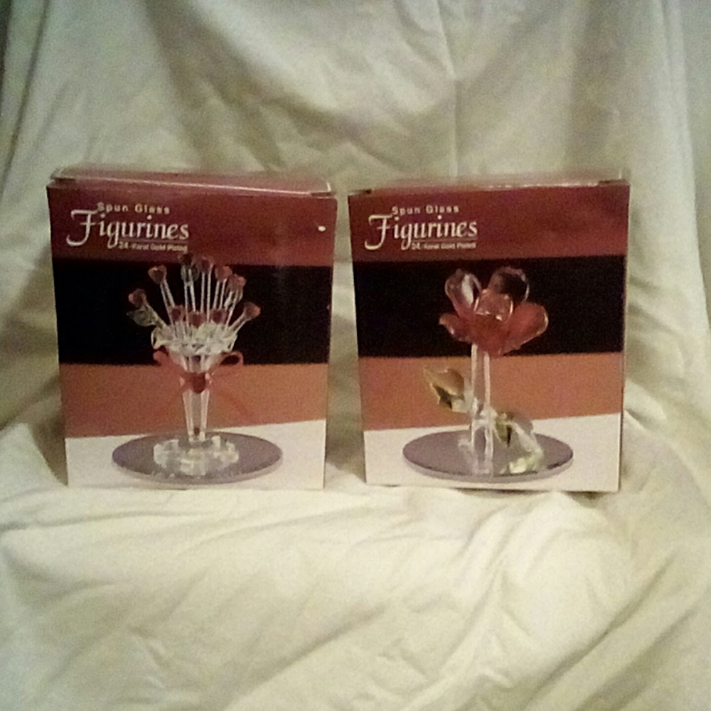 Glass Figurines 24 Karat Gold Plated